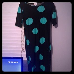 LULAROE JULIA! SIZE XS! BLACK W/TEAL!!